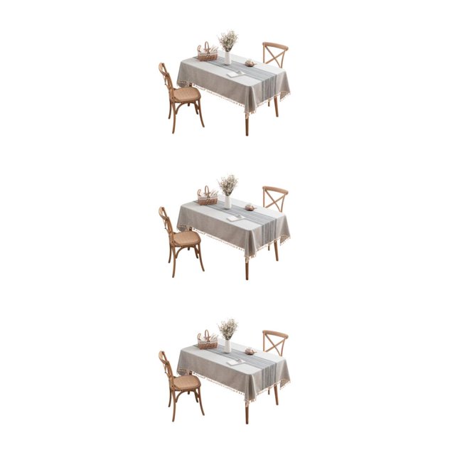 Moyic Mantel de lino de fácil para cumpleaños y San Valentín Transpirable poliéster de comedor Decoración Accesorios gris 135*135cm 1 Type1 NO1