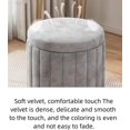thumbnail image 4 of Tabouret, Ottoman Rond en Velours Blanc pour Salon, Chaise Ottomane Dorée, Chaise d'Appoint Ottoman Moderne (Gris), 4 of 7