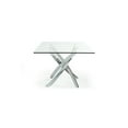 thumbnail image 6 of Metal and Glass Rectangular Dining Table with Entwining Legs Silver and Clear, 6 of 7