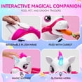 thumbnail image 5 of Xuanlur 12V Unicorn Ride on Toy for Toddlers, Interactive Battery Powered Electric Car w/Glowing Horn & Magic Sounds, Carrot Toy, Comb, Plush Mane, Ride on Horse for Kids Ages 1.5-3 Years Old, Pink, 5 of 7