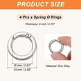 thumbnail image 2 of Uxcell Spring O Rings, Metal Round Clips Flat Trigger Keyrings Snap Buckle Clasps for Keychains and Bags Silver-White 1 Inch, 2 of 7