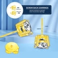 thumbnail image 4 of Pendientes de tuerca TUHE Moissanite de latón de 2 quilates y oro amarillo de 18 quilates, 4 of 7