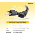 thumbnail image 3 of Cable de alimentación BRENDAZ 7,6 m 10 A 125 V IEC C13 a NEMA 5‑15P, 3 of 6