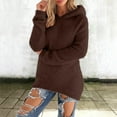thumbnail image 1 of AUNVITO Women's Hooded Fleece Top Long Sleeve Solid Color Casual and Cozy Style, 1 of 6