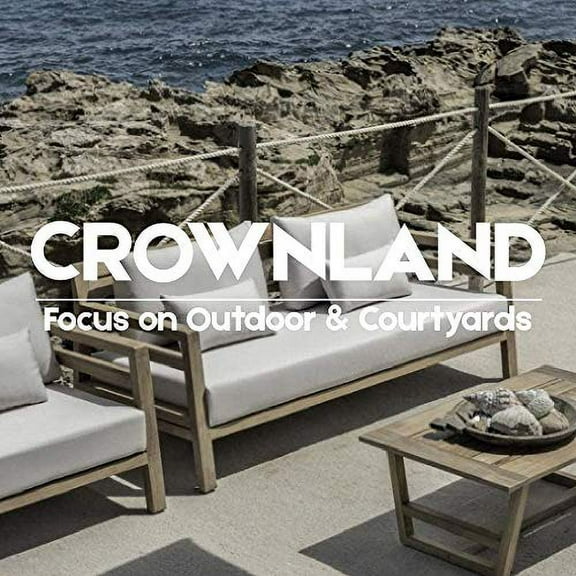 Crownland Outdoor Bistro Patio Square Side Table with 1.57 inches Umbrella Hole for Garden, Swimming Pool, Backyard, Black