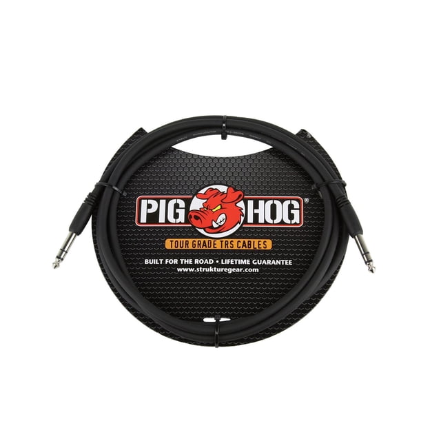 Cable de Instrumento Pig Hog TRS Negro Alto Rendimiento 6 Pies