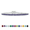 thumbnail image 1 of JeenMata Classic 5.5 TCW Corte redondo Junio ​​- Alejandrita - Pulsera de tenis con piedra natal Diseño de eternidad - Chapado en oro blanco, Mujer, Adulto, 1 of 6
