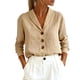 thumbnail image 2 of TaTaai Ladies Linen Blend Peter Pan Collar Blouse Long Sleeve Button Down Shirt Casual Loose Fit Vintage Inspired Top Gift, 2 of 4