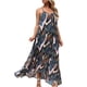 thumbnail image 1 of Vestido largo de verano con volantes altos y bajos para mujer Vestido largo de playa fluido con estampado de correa de espagueti Fridja  bnh122, 1 of 9