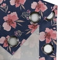 thumbnail image 4 of Ambesonne Watercolor Grommet Curtain, Pink Garden Flora, 50" x 84", Navy Blue Coral, 4 of 6