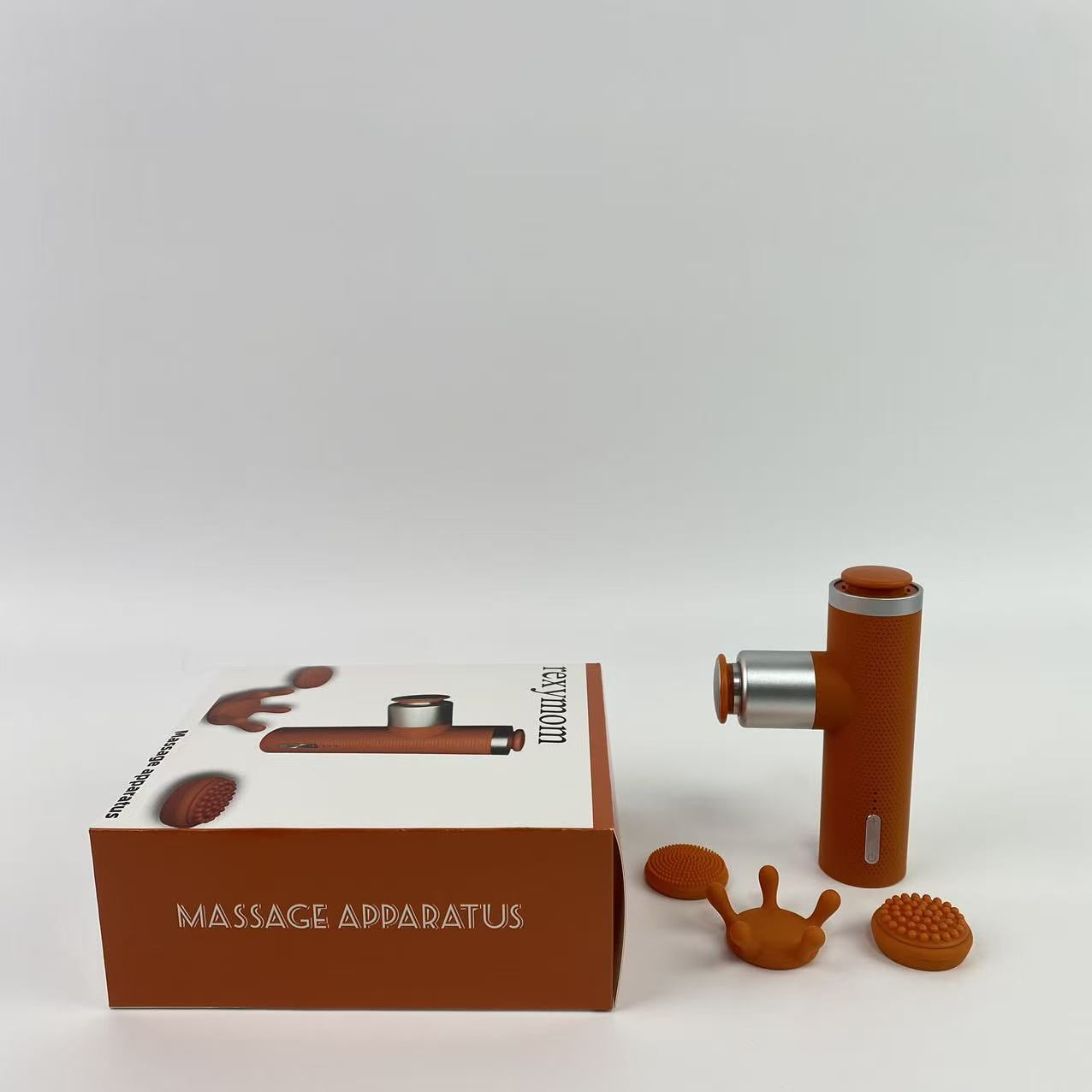 rexymom Massage apparatus,Mini Massage Gun with Heat, Deep Tissue Massage Gun, Portable Percussion Muscle Massager with 4 Massage Heads for Athletes