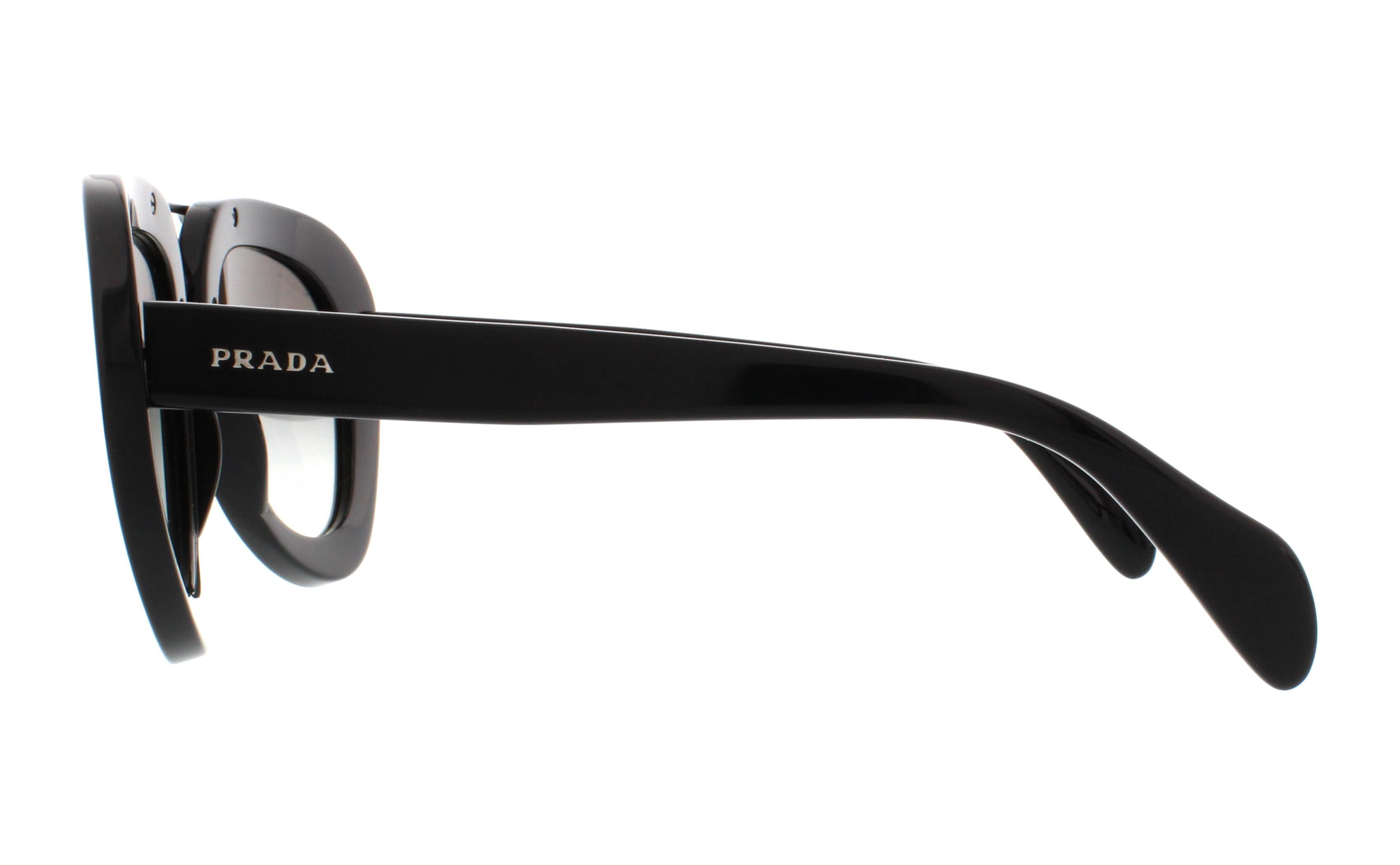 Prada SPR 28R 1AB-0A7 - Black/Grey by Prada for Women - 52-22-135 mm  Sunglasses