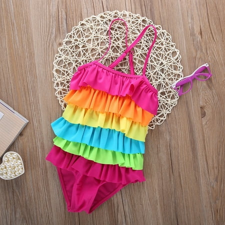 children kids girls rainbow tankini swimwear swimsuit walmart swimsuit size chart