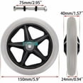 thumbnail image 3 of CNKOO 2 Pcs Roue en Caoutchouc de Remplacement de 6 Pouces pour Fauteuil Roulant Roues avant Rouleau Déambulateur Antidérapant Roulettes de Remplacement Roulettes Roues de Remplacement Accessoires de Roue pour Fauteuil Roulant, 3 of 5