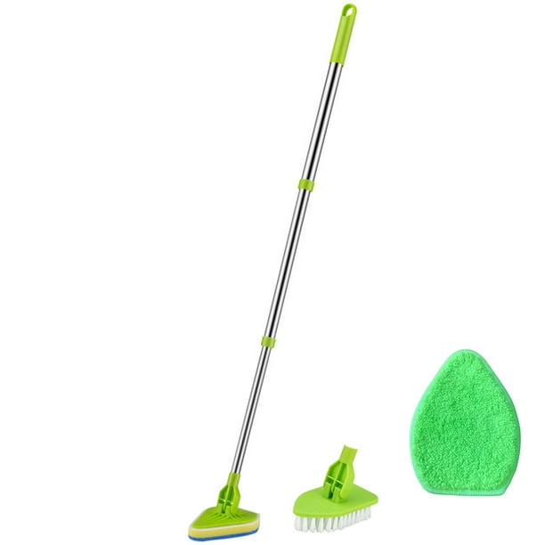 1 juego de cepillos de limpieza con mango largo extensible, 3 en 1, para ducha, bañera, azulejos y suelos, para el baño del hogar.