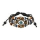 thumbnail image 4 of Pulsera de cuero sintético multicapa con dijes, brazalete tejido con cuentas Negro, 4 of 9
