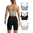 thumbnail image 3 of Hanerdun Womens 3PCS Crossback Sport Bras Adjustable Padded Seamless Workout Athletic Yoga Bra L, 3 of 7