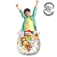 thumbnail image 3 of Underwater Storage Toy Bag Chair, Oceanic Animals Swimming Starfish Anemone Exotic Flowers Snail Doodle, Stuffed Animal Organizer Washable Bag, Small Size, White and Multicolor, by Ambesonne, 3 of 3