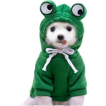 Pet Clothes, Dogs Hooded Sweatshirt Fruit Warm Coat Sweater Cold Weather Costume for Puppy Small Medium Large Dog Green Frog S