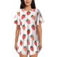 thumbnail image 1 of Fotbe Hand Drawn Strawberry Conjunto de Pijama Estampado para Mujer, 2 Piezas, Ropa de Dormir con Camiseta de Manga Corta y Shorts Suaves-X-Large, 1 of 6