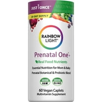 Prenatal Multivitamin with Probiotics | 60 Vegan Caplets | by Rainbow Light
