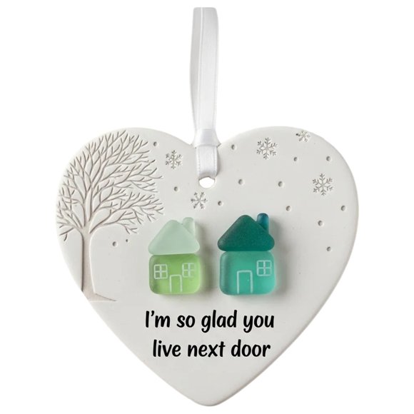 Heart Shaped Ornaments Christmas Tree Decorations For True Friends Ornaments For True Friends Heart Shaped Ornaments Souvenir Christmas Tree Hanging Pendant Decorations (D,One Size)