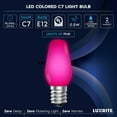 thumbnail image 6 of Luxrite C7 LED Pink Replacement Light Bulbs for String Lights 0.5W Colored Bulb Enclosed Fixture Rated UL E12 Indoor Outdoor 6 Pack, 6 of 7