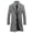 Grey, variant on SPRING PARK Men's Classic Winter Lapel Collar Casual Woolen Single-breasted Pockets Plus Size Trench Coat