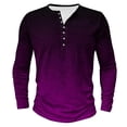 thumbnail image 2 of LODIENY Men's Henley Shirts Classic Casual Tie Dye Gradient Print Basic Workout Tee Shirts Big and Tall Regular Fit Long Sleeve Cotton Button Ombre T Shirts Multicolor#31 XL, 2 of 5