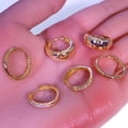 thumbnail image 4 of 14K Gold Plated Huggie Hoop Earrings Set,Hypoallergenic Heart Earrings for Women,Gifts for Mom 3 Pairs, 4 of 8