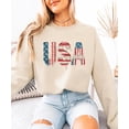 thumbnail image 3 of Ink-Printed USA Distressed Flag Sweatshirt for Women Kids July 4th Family Matching Crewneck Sand Sweatshirt Adult Medium, 3 of 8