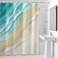thumbnail image 2 of Abstracts Sandy Beach Shower Curtain, Turquoise Beige Gradient Ocean Wave Waterproof Shower Curtain Set with 12 Hooks Lightweight Bath Curtains Fabric Bathroom Decor 72x78 Inches, 2 of 9