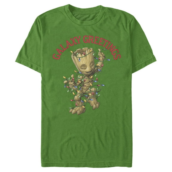 Men's Marvel Guardians of the Galaxy Groot Greetings  Graphic Tee Kelly Green Medium