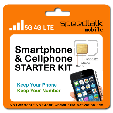 Speedtalk Mobile Smartphone & Cellphone Starter Sim Card Kit