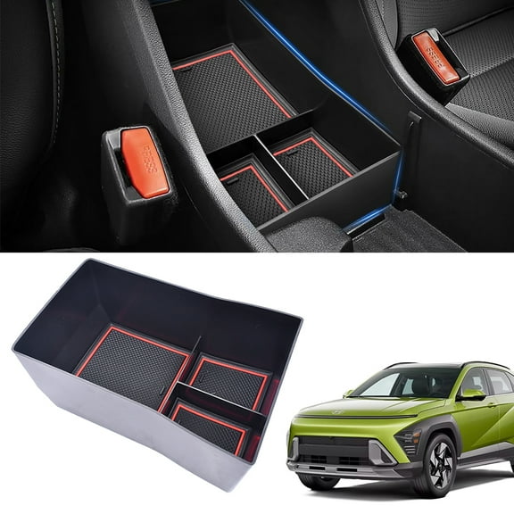 For Hyundai Kona 2024 2025 Accessories Center Console Armrest Organizer Tray Box