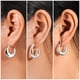 thumbnail image 2 of JeenMata Juego de 3 Pares de Pendientes de Moda para Mujer en Baño de Oro Blanco, Pendientes de Aro, Pendientes Hipoalergénicos, Colgantes y Gruesos, Regalo de Joyería para Mujer, 2 of 5