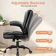 thumbnail image 6 of COOLHUT Office Executive Chair High Back Adjustable Managerial Home Desk Chair, Office Computer Chair with Lumber Support, Swivel PU Leather Chair for Home Office, Black, 6 of 8