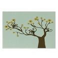 thumbnail image 3 of Funny Cutting Board, Monkey Animations Fun Chimpanzees Climbing on Daisy Trees Animal Life, Decorative Tempered Glass Cutting and Serving Board, Small Size, Brown Yellow, by Ambesonne, 3 of 5