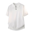 thumbnail image 3 of Men's Knit Cable Knit Textured Short Sleeve Collared Polo Shirt, Casual Slim Fit Top, Breathable Knitwear for Smart Casual Style and Everyday Wear White S, 3 of 5