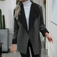 thumbnail image 2 of Hueook Suede Jacket Women Teddy Jacket Women Women's Loose Solid Color Lapel Double-sided Plush Thick Cardigan Jacket Black M, 2 of 6
