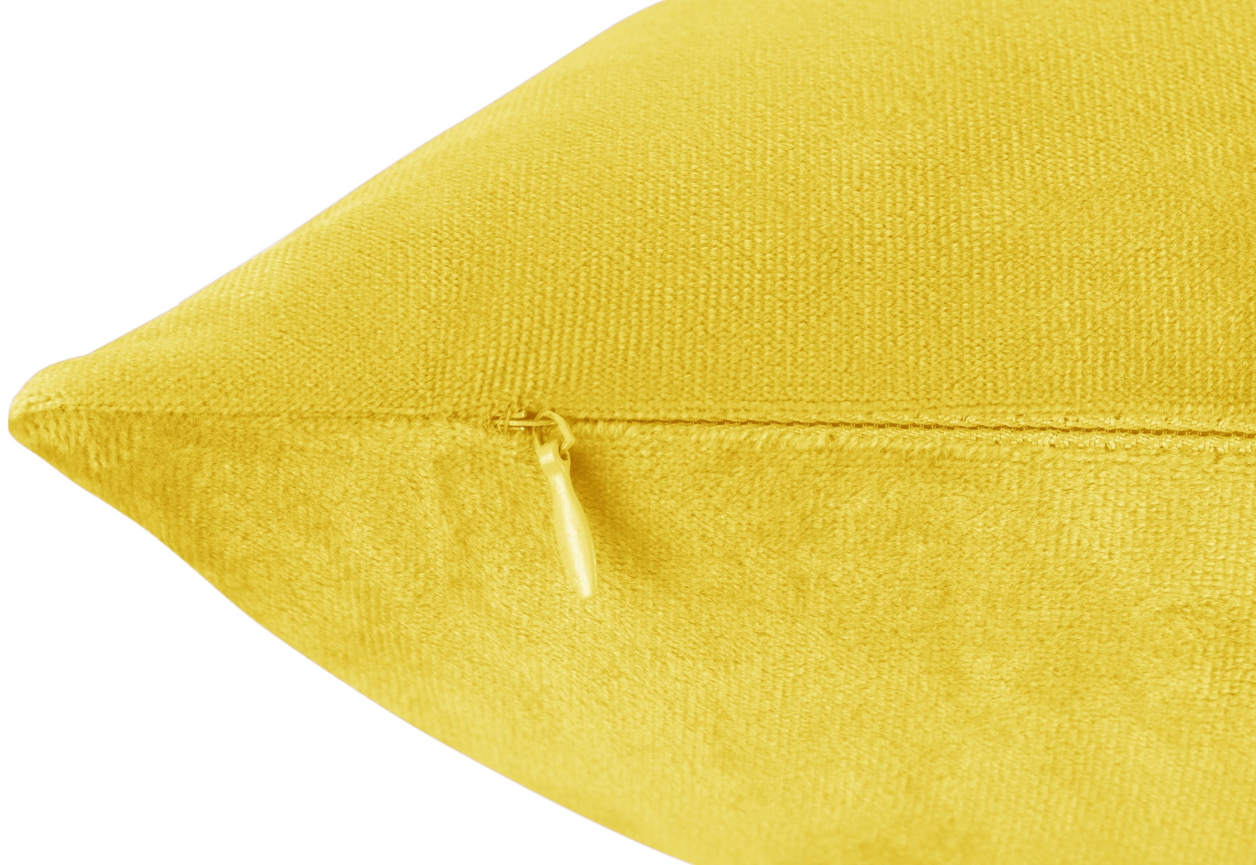 Clara Clark Plush Solid Decorative Microfiber Square Throw Pillow Cover with Throw Pillow Insert for Couch, Yellow, 24"x24"", 4 Piece Decorative Soft Throw Pillow Set