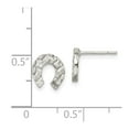 thumbnail image 3 of 925 Sterling Silver Horseshoe Mini Earrings; for Adults and Teens; for Women and Men, 3 of 3