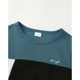 thumbnail image 4 of 14Y Big Boys Clothes 15Y Boys 2PCS Summer Outfits Set Crew Neck Big Boys Short Sleeve Color-blocked Top Shorts Set Blue, 4 of 7