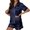 Navy, variant on Sngxgn Pajamas Women's Long Sleeve Sleepwear with Long Pants Soft Loungewear Pj Set(Navy,XXL)