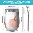 thumbnail image 5 of 12oz Stemless Wine Tumblers Fall Pumpkins Pattern Vacuum Insulated Stainless Steel Travel Tumbler Cups Mug with Lid and Straw for Champaign,Cocktail,Beer with Cleaning Brush, 5 of 5