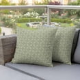 thumbnail image 5 of Pack of 2 Outdoor Pillow Covers 20x20 Inch Waterproof Sage Green Throw Pillow Covers,Decorative Couch Pillow Case Sham Geometric Flower Leaf Diamond Plaid Retro Patio Garden Pillowcases Cushion Cover, 5 of 8