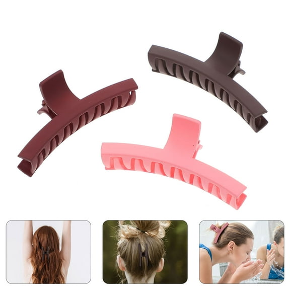 DINHEAROM 3Pcs Unique Hair Claw Clip for Women Elegant Hair Clips Hold Hair Burgundy Pink