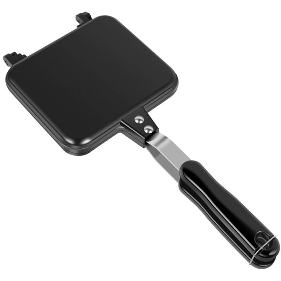 Austok Double Sided Frying Pan Aluminum Alloy Sandwich Maker Pan Non-Stick Sandwich Grill Pan Detachable Hot Sandwich Maker with Anti-Scalding Handle for Sandwich Making