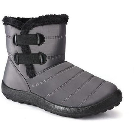 

Women s Waterproof Snow Boots Faux Fur Ankle Boots Anti Slip Outdoor Walking Shoes Size 9