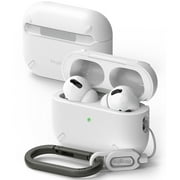 Ringke Layered Case [Scratch Resistance] Compatible with AirPods Pro 2 Case, Shockproof Cover with Carabiner Designed for AirPods Pro 2nd Generation - White